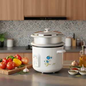 Cuisinière à <span class=keywords><strong>riz</strong></span> électrique miniature portable blanche avec cuve intérieure en acier inoxydable, <span class=keywords><strong>marque</strong></span> chinoise pour usage domestique - Product Image 3