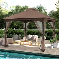 Tente de jardin extérieure avec moustiquaire, auvent d'ombrage pour patio, abri pour pique-nique, fête en plein air, mariage, camping