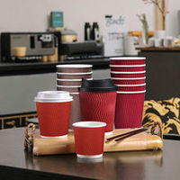 Vasos de Papel Kraft Biodegradables de Pared Simple con Logotipo Personalizado para Bebidas Calientes con Tapa