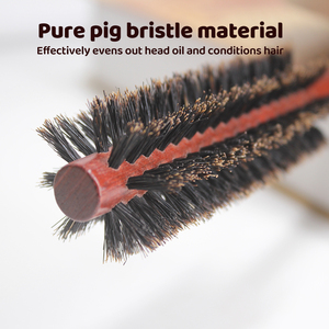 Poils de sanglier <span class=keywords><strong>brosse</strong></span> <span class=keywords><strong>ronde</strong></span> <span class=keywords><strong>cheveux</strong></span> cuir chevelu bambou bois boucles définition coiffure dents fines <span class=keywords><strong>brosse</strong></span> peigne noir aluminium Curl peigne - Product Image 4