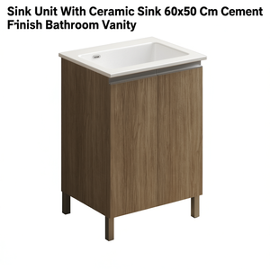 Mueble de Baño con Lavabo de Cerámica de 60x50 cm, Acabado Cemento - Product Image 3