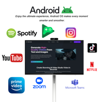 Televisor inteligente Incell de 32 pulgadas pantalla táctil giratoria Tiktok 4 + 64G Android13 retroiluminación LED portátil 1920*1080 HDTV televisores inteligentes blancos