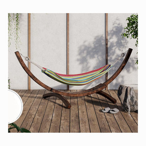Hamac balançoire individuel décontracté avec support, portable et adapté aux familles, pour les célébrations d'anniversaire en extérieur, en bois - Product Image 1