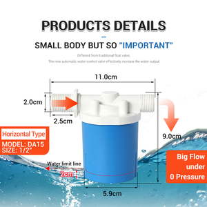 <span class=keywords><strong>Vanne</strong></span> flottante automatique en plastique de 1/2'', 3/4'', 1'' pour le contrôle du niveau <span class=keywords><strong>d</strong></span>'eau dans les réservoirs, tours et piscines - Product Image 5