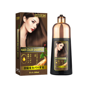 OEM personalizzare 500ml naturale a base di erbe di lunga durata senza cuoio capelluto nessuna macchia colorazione rapida Ginseng 3 in 1 colore dei capelli Shampoo - Product Image 1