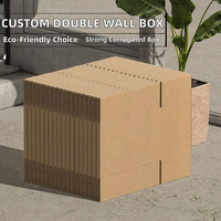 Carpeta de Cartón Corrugado Biodegradable de Doble Pared de 29*17*19cm con Cierre Magnético y Asa para Vegetales, Harina y Aceites Esenciales