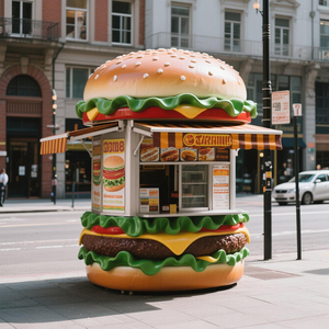 Sáng Tạo Burger điêu khắc mô phỏng mô hình vật liệu nhựa trang trí ngoài trời, Dấu hiệu cửa và trang trí gian hàng bán hàng - Product Image 2