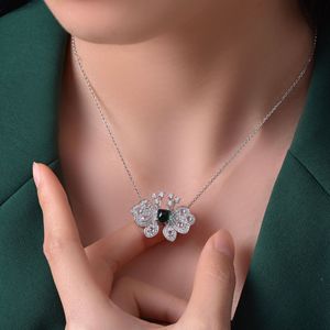 Collar de mariposa de Plata de Ley 925, colgante de piedra verde, collares de mariposa Esmeralda - Product Image 6