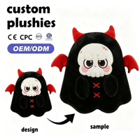 Peluche personnalisée Lapin Sorcier avec Chapeau de Lune et Cape Étoilée, Lapin Hétérochrome en Peluche Certifié CE CPC EN71