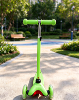 Trottinette à 3 roues pour enfants, tige réglable en hauteur, roues en PVC, frein arrière, verte, pour garçons et filles de 3 à 8 ans