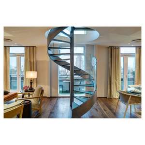 Escalier <span class=keywords><strong>en</strong></span> colimaçon moderne de haute qualité avec structure <span class=keywords><strong>en</strong></span> acier et marches <span class=keywords><strong>en</strong></span> bois pour projets d'hôpitaux, villas et appartements - Haute résistance 300 <span class=keywords><strong>lb</strong></span> - Product Image 3
