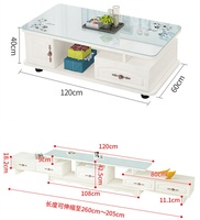 Ensemble Table Basse en Verre Moderne et Meuble TV pour Salon Marque Forever Noir