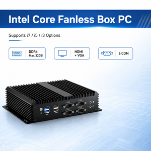 Mini PC Sin Ventilador Intel Core <span class=keywords><strong>I5</strong></span> I7, Carcasa Resistente de Aluminio, 6 Puertos COM, 2 LAN, HDMI, para Automatización Industrial e IoT, <span class=keywords><strong>Precio</strong></span> Más Bajo que los Similares - Product Image 1