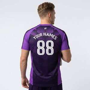 เสื้อยืดกีฬาพิมพ์ลายตามสั่ง ผ้าสแปนเด็กซ์/โพลีเอสเตอร์ไร้ตะเข็บ ลายทาง ฟุตบอล เทนนิส พิคเคิลบอล ซับเหงื่อ ระบายอากาศได้ดี - Product Image 2