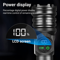Lampe torche LED portable personnalisée haute puissance avec zoom, corps en alliage d'aluminium multifonctionnel pour le camping, source de lumière la plus brillante, USB