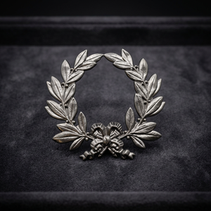 Couronne de lauriers classique en métal, faite à la main, ronde, décorative, non éclairée - Product Image 1