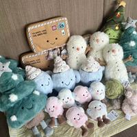 Jelly Catt mignon barbe à papa en peluche poupée Super doux barbe à papa jouet pour enfants avec cache-oreilles jouet en peluche