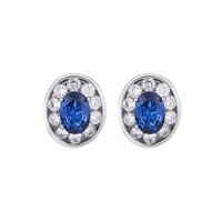 Bijoux fantaisie écologiques en cuivre plaqué or, ensemble de boucles d'oreilles pendantes florales pour mariage, zircon bleu 8x10/6x8mm