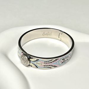 Bracelet en cuivre plaqué or 18 carats avec émail Ramage et zircon incrusté, personnalisable, vente en gros, bijoux fantaisie, cadeau pour femme - Product Image 5