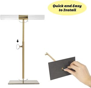 2 Acryl Schmuck Türme Ständer Set Edelstahl Lange Halsketten Ständer Höhen verstellbare Tischplatte Schmuck Organizer Home Store - Product Image 6