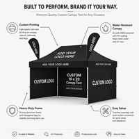 Tente Pop-Up Personnalisée 10x20 avec Logo, en Oxford PVC Imperméable, Abri Extérieur pour Salons Professionnels, Événements et Publicité - Vente en Gros