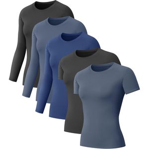 Camisetas de Compresión para Mujer, Manga Larga y Corta, Secado Rápido, Ropa Deportiva, Tops para Entrenamiento, Yoga, Gimnasio, Running - Product Image 1
