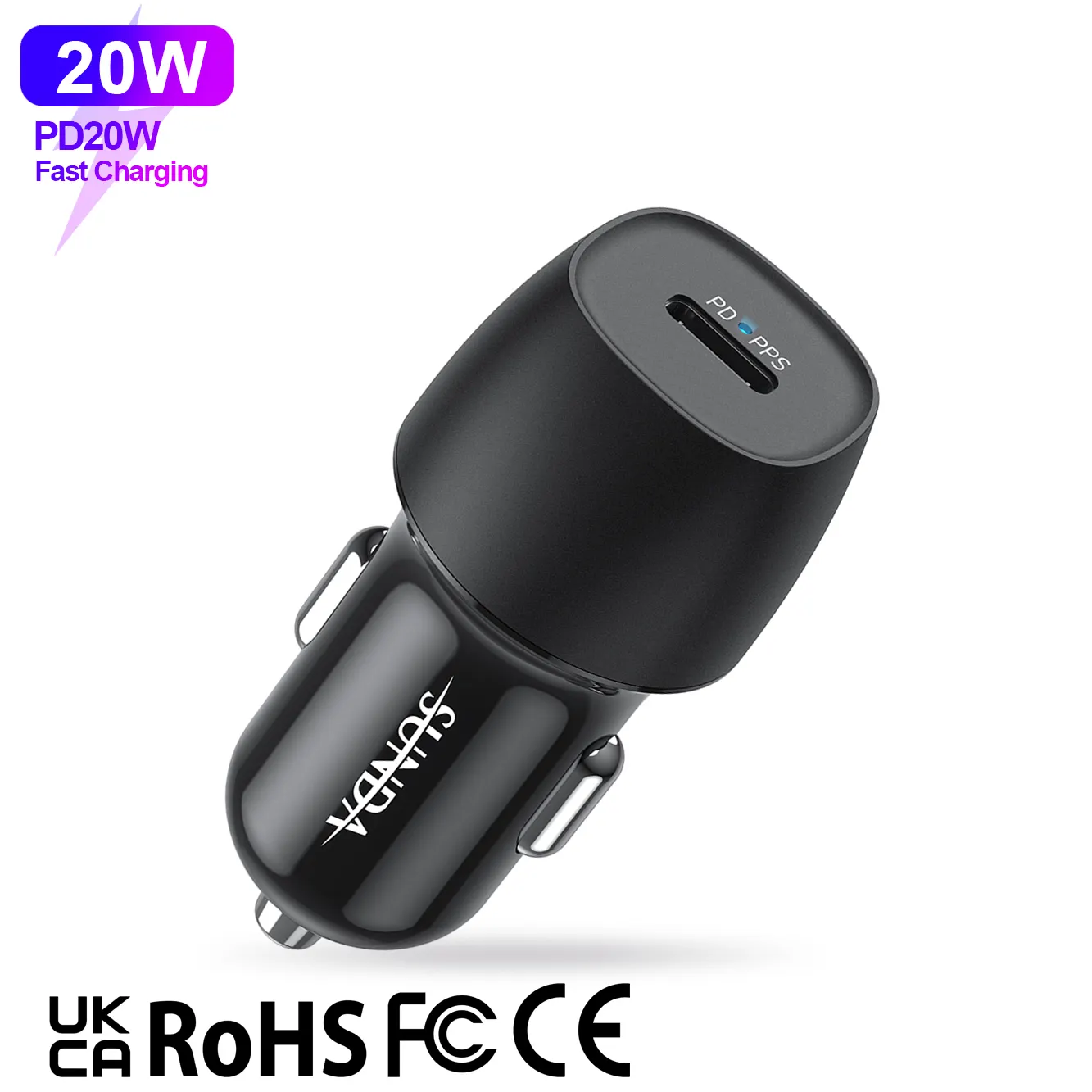 Pd20w Para Carro Pp black Pd charger accessories type port for Apple Iphone type C car charger