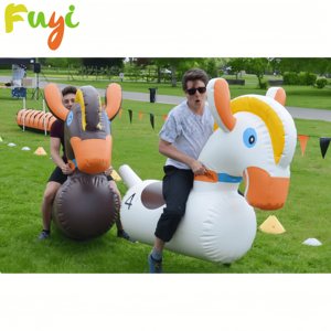 Saut Derby gonflable équitation course jouets à vendre Hopper animaux licorne course avec couverture enfants - Product Image 6