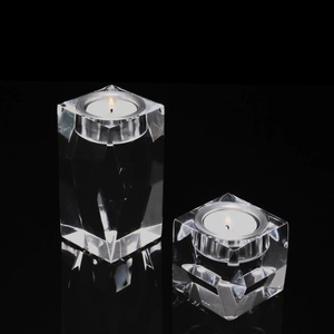 Moderne Fantaisie <span class=keywords><strong>Cristal</strong></span> transparent Bloc Lucite Chanukah Judaïca Hanoukka Acrylique Huile Menorah Vase à fleurs Chic - Product Image 6