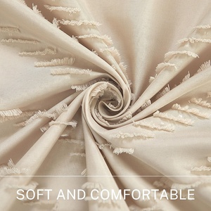 Rèm tắm nhung tua rua tối giản, họa tiết sọc chevron, chất liệu vải dệt không thấm nước, phong cách boho, có tua rua - Product Image 2