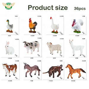 Vente en gros 36 Pcs Jouet Simulation Animaux Modèle En Plastique Enfants Jouets Ferme Volaille Animal Ensemble - Product Image 4
