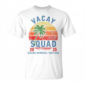 T-shirt Vacay Squad 2025 pour les vacances d'été, motif palmier, pour les voyages en famille ou entre amis - Product Image 2