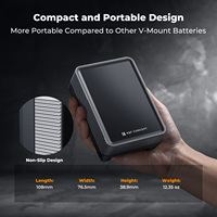 Baterai Kamera K&F Concept Pengisian Cepat 50Wh 3400mAh Mini V-Mount Baterai Kamera Digital dengan D-Tap, USB-C, USB-A untuk Kamera