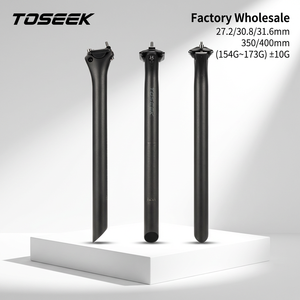 TOSEEK <span class=keywords><strong>Tige</strong></span> <span class=keywords><strong>de</strong></span> <span class=keywords><strong>Selle</strong></span> Professionnelle en Fibre <span class=keywords><strong>de</strong></span> <span class=keywords><strong>Carbone</strong></span> pour Vélo <span class=keywords><strong>de</strong></span> Route et VTT 27.2/30.8/31.6mm 350/400mm Déport 0mm Conception Aérodynamique Légère OEM ODM - Product Image 1