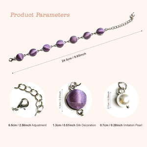 Bracelet <span class=keywords><strong>en</strong></span> soie multicolore élégant et délicat, bracelet <span class=keywords><strong>en</strong></span> perles de soie confortable pour cadeaux féminins - Product Image 3
