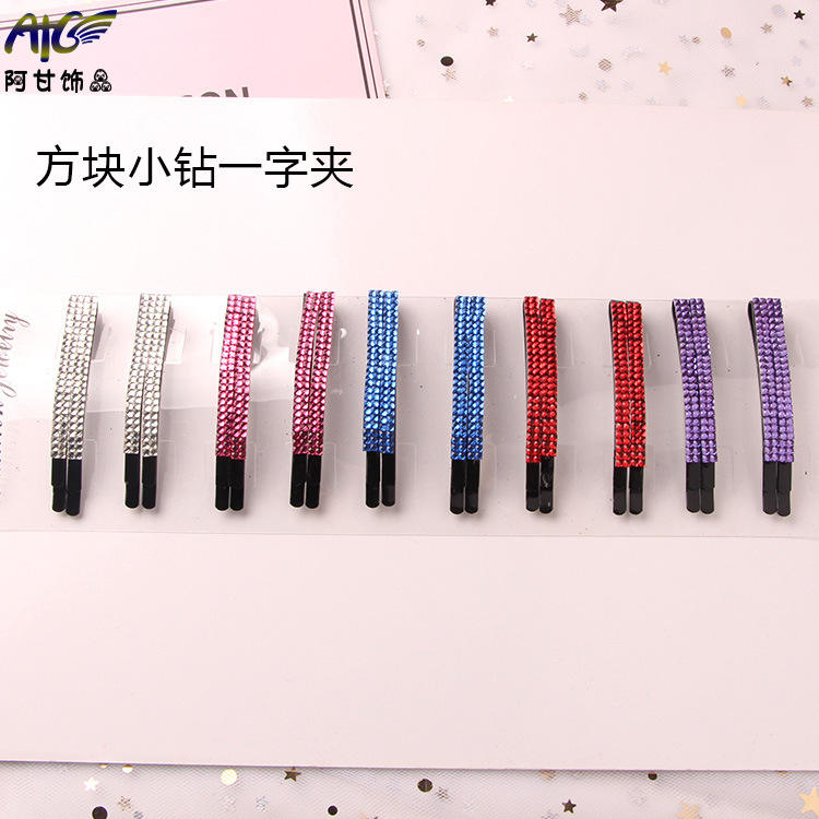 Pinza de pelo de diamante pequeño cuadrado