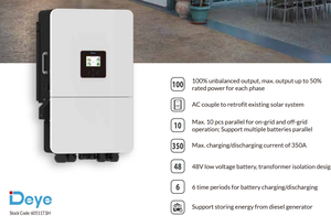 Deye SUN-15K-SG05LP3-EU-SM2 15KW อินเวอร์เตอร์ไฮบริดสามเฟสอินเวอร์เตอร์ไฮบริดพร้อมแบตเตอรี่48V/51.2V - Product Image 2
