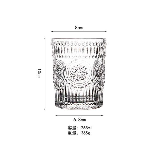 Old Fashioned Clear Whisky Glasses Cups Crystal Rock Glass Whiskey Cup  Embossed glass cup