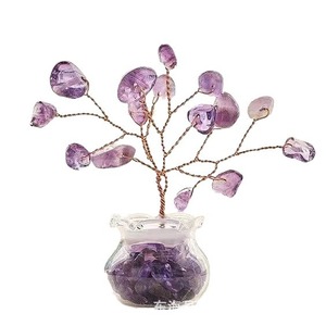 Mini-plante en pot Arbre à argent en cristal, ornement en quartz rose, améthyste, aventurine verte, décoration pour la maison, cadeau pour le bureau - Product Image 5