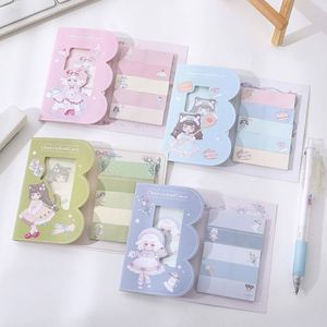 Juego de Notas Adhesivas Kawaii al por Mayor, Papelería Bonita, Bloc de Notas Multifuncional, Etiquetas Adhesivas, Material Escolar - Product Image 1