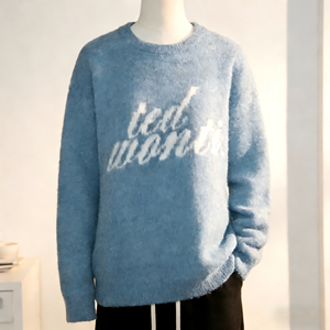 Suéter <span class=keywords><strong>de</strong></span> Cuello Redondo para Hombre, Mezcla <span class=keywords><strong>de</strong></span> Lana 100%, Estilo Casual Holgado, Tallas Grandes, Personalizable con Logotipos, Moda Primavera - Product Image 3