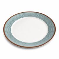 Service de table en mélamine bleu style nordique, assiettes et bols à lignes concentriques avec plateau rectangulaire pour hôtels et cafés, certifié CE