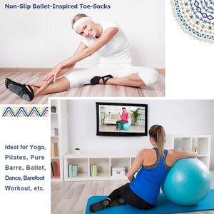 2025 носки для танцев и йоги с зажимами, нескользящие носки с пятью носками для пилатеса, Балетные Носки - Product Image 4
