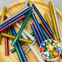Bâton de colle thermofusible à paillettes de 7mm de diamètre pour l'école bricolage artisanat bâtons de silicone colorés pour bois mousse plastique céramique collée