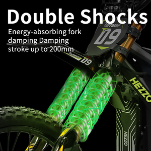 Motocicleta Todoterreno HEZZO D9Pro, Motor Central de 72V 20Kw, Batería de Litio de 55Ah, 101KM/H, 600Nm, Faro LED, Doble Suspensión - Product Image 5