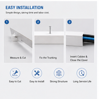 Système de gestion des câbles mural minimaliste en PVC blanc, peignable, pour câbles TV et bureau