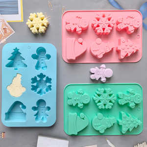 Giáng sinh Silicone khuôn bánh tráng miệng nướng khuôn tự làm cây giáng sinh người tuyết bông tuyết hình xà phòng khuôn - Product Image 3