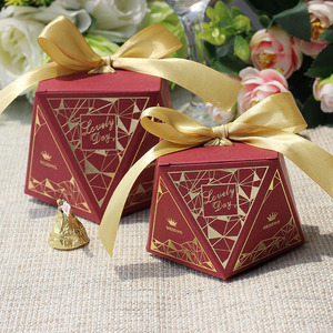 Custom logo Wedding Candy Gift Box Biodegradable <strong>Presentive</strong> Folding <strong>pink</strong> CMYK Matte Lamination Box Ideas Sweet - Product Image 3