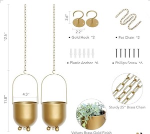 Fioriere da Soffitto per Interni ed Esterni, Vaso Sospeso per Finestre, Porta Piante in Metallo per Casa - Product Image 3