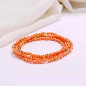 Vente en gros plage été Chaîne de corps colorée ajustable Bijoux corporels en vrac Chaîne de perles de bikini africain en acrylique taille-ventre pour femmes - Product Image 5